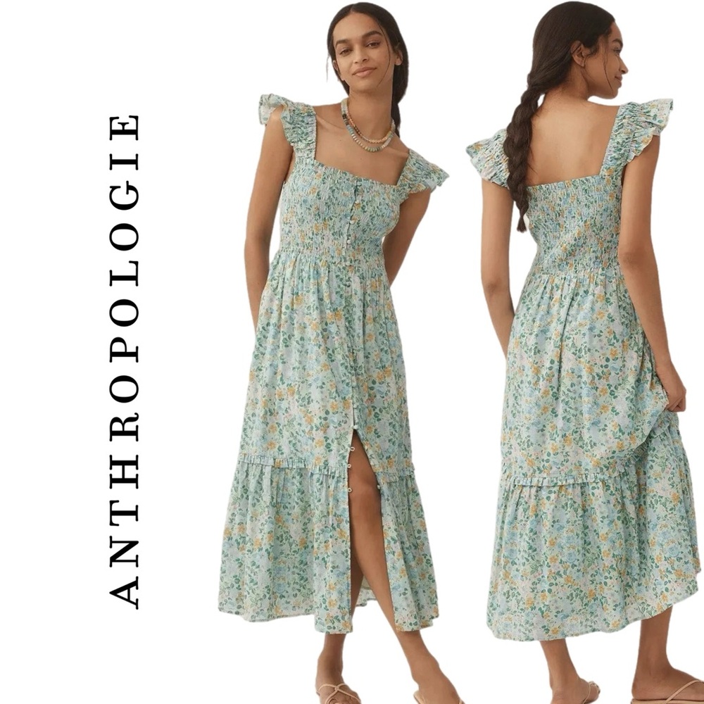 Anthropologie Peregrine Midi Dress: Square-Neck Edition